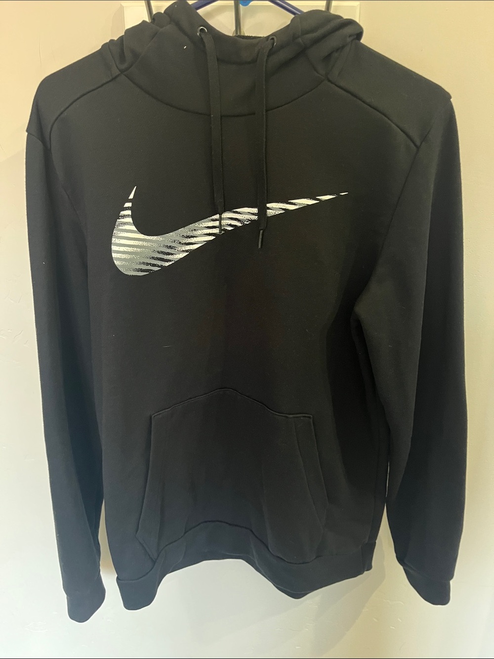 Nike Black Hoodie with Silver Striped Swoosh